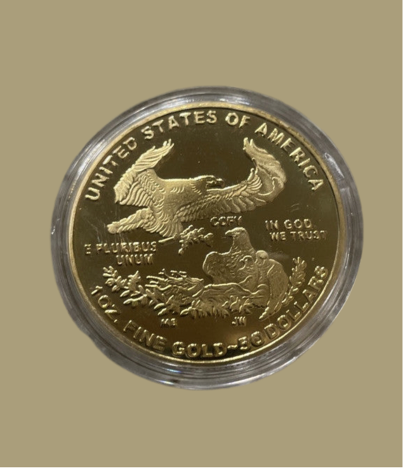 American Lady Liberty 2021- Eagle Gold Plated Metal “commemorative” Coin “1 Oz.”