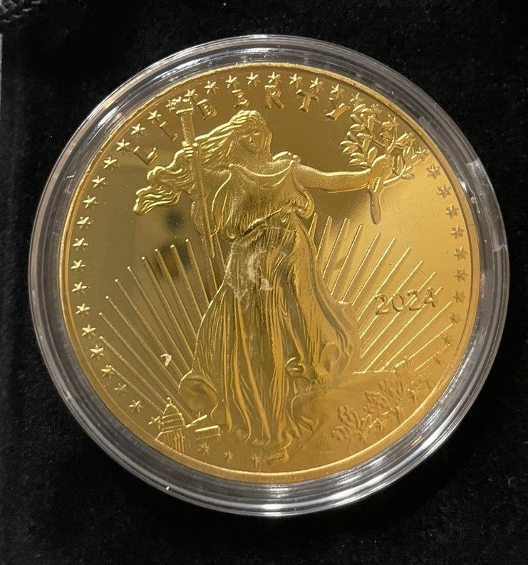 American Lady Liberty 2024-Eagle 24k Gold Plated “commemorative” Coin “1 Oz.”