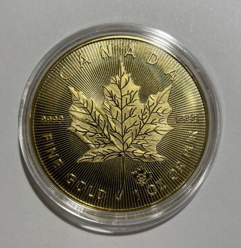 Canadian Maple Leaf 1 oz 24k Gold Plated Commemorative Coin