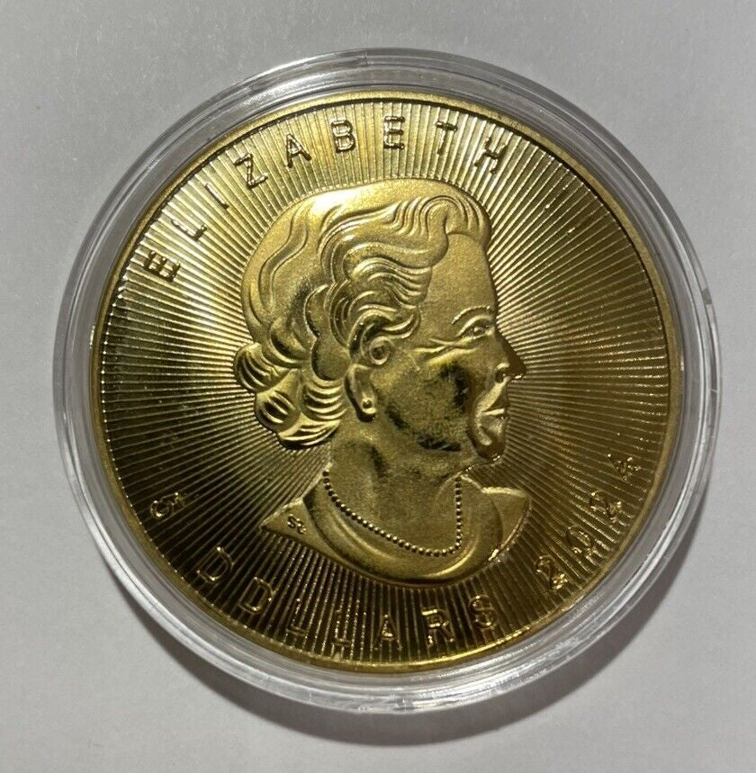 Canadian Maple Leaf 1 oz 24k Gold Plated Commemorative Coin