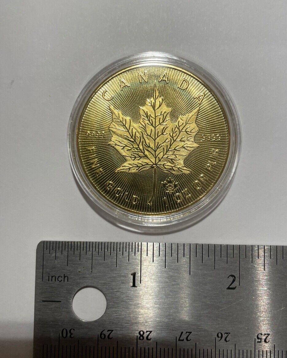 Canadian Maple Leaf 1 oz 24k Gold Plated Commemorative Coin