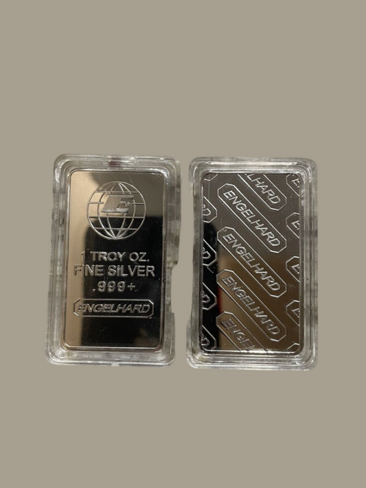 Engelhard 1 oz Silver Plated Metal Bar “Commemorative”- One Bar-In Plastic Case
