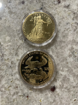 American Lady Liberty 2021- Eagle Gold Plated Metal “commemorative” Coin “1 Oz.”