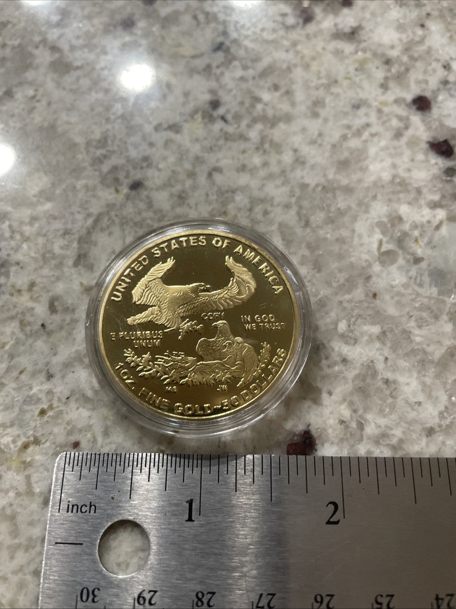 American Lady Liberty 2021- Eagle Gold Plated Metal “commemorative” Coin “1 Oz.”