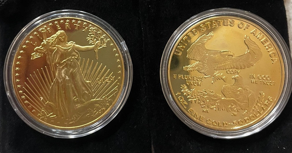 American Lady Liberty 2024-Eagle 24k Gold Plated  “commemorative” Coin “1 Oz.”