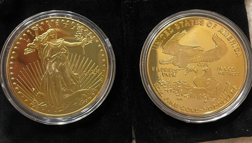 American Lady Liberty 2024-Eagle 24k Gold Plated  “commemorative” Coin “1 Oz.”