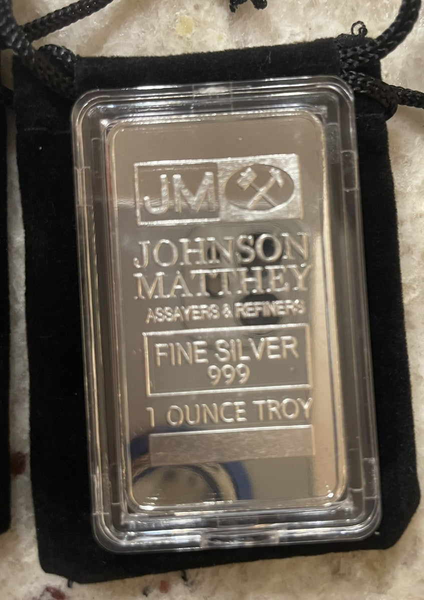 Johnson Matthey 1 oz Silver Plated Metal Bar