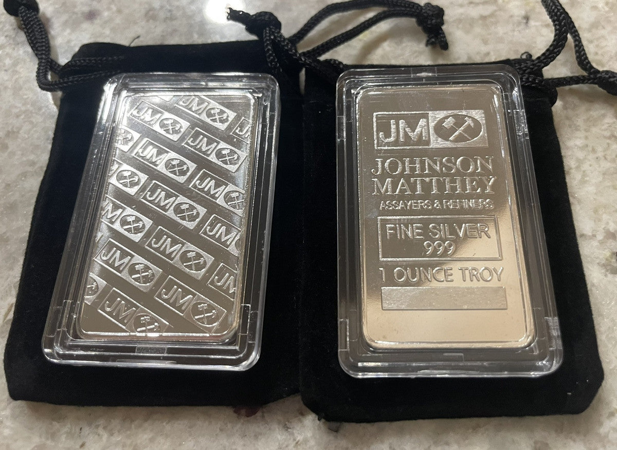 Johnson Matthey 1 oz Silver Plated Metal Bar