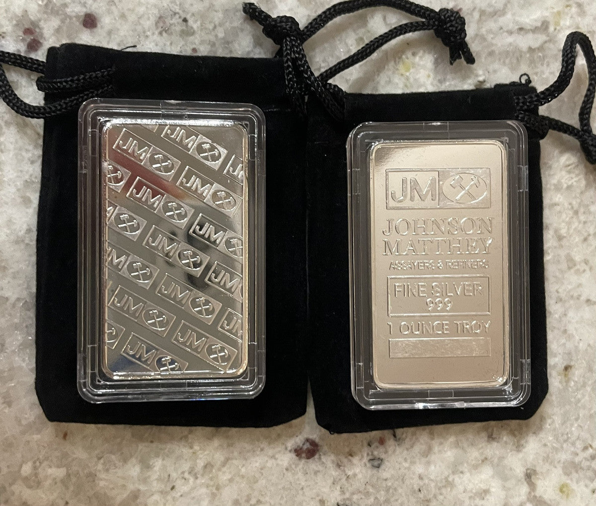 Johnson Matthey 1 oz Silver Plated Metal Bar