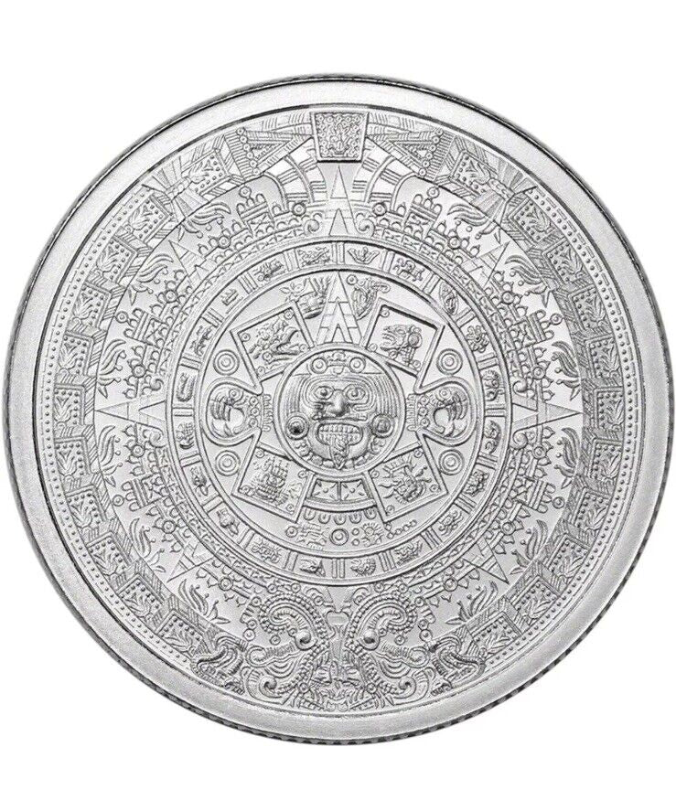 1 oz Mexico Aztec Calendar Mayan- Commemorative Coin Silver Plated Metal
